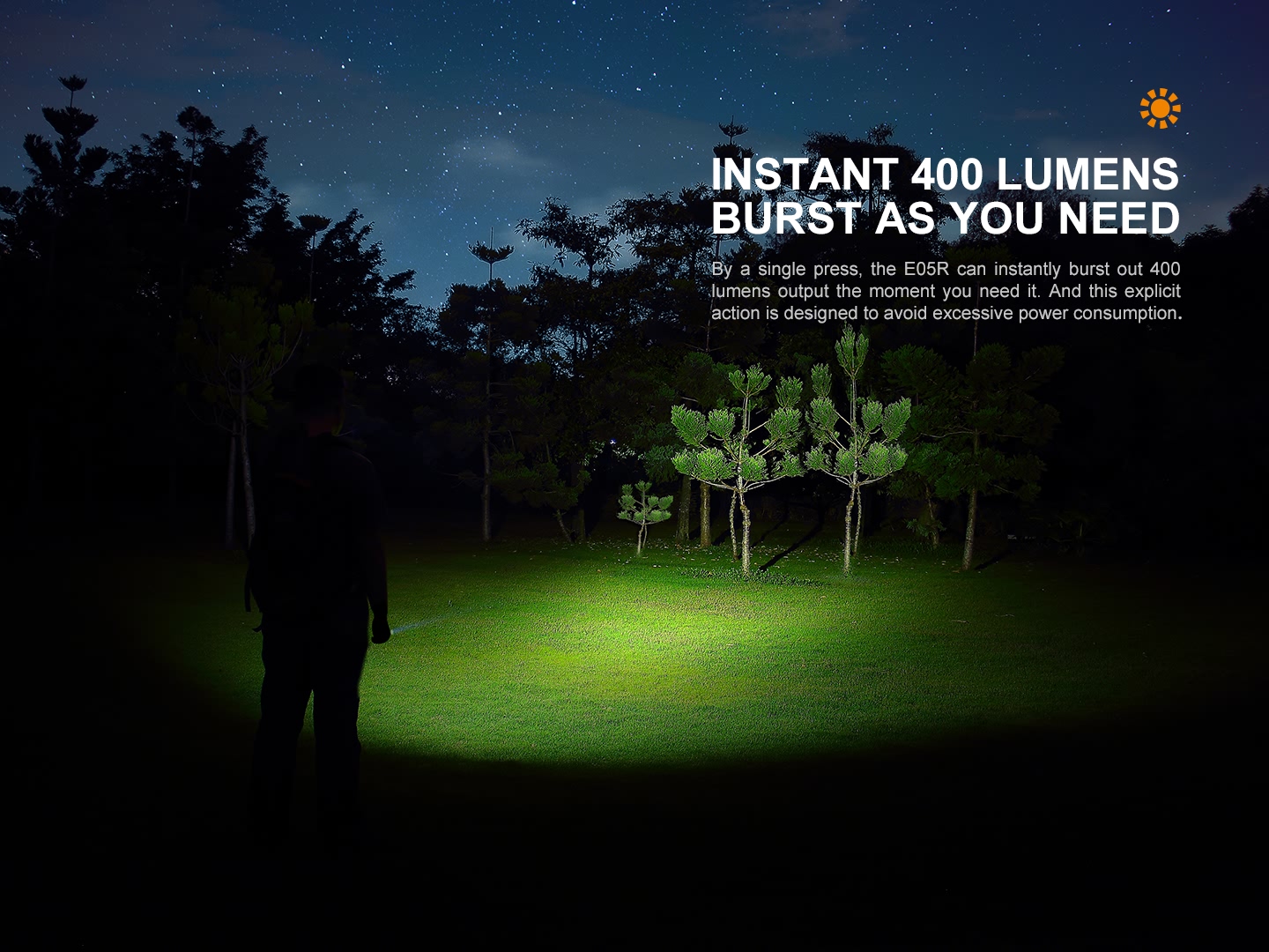Fenix E05R Mini Keychain Flashlight - 400 Lumens