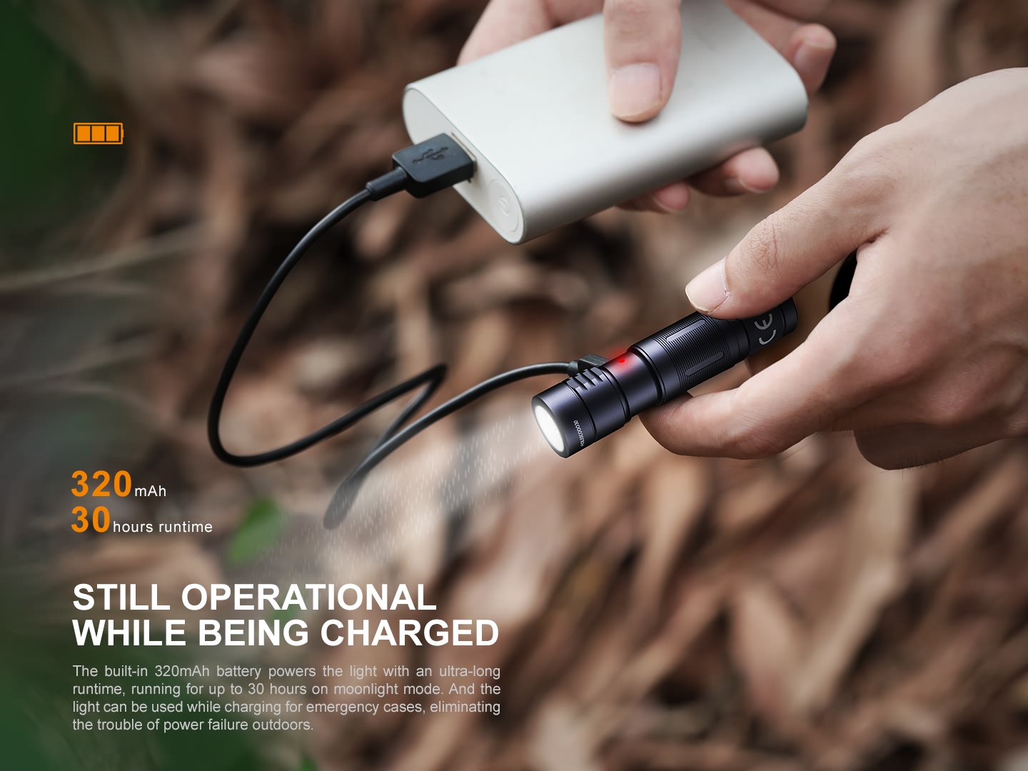 Fenix E05R Mini Keychain Flashlight - 400 Lumens