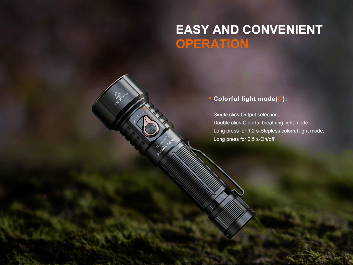 Fenix LD36R – RGB Color Lighting Modes