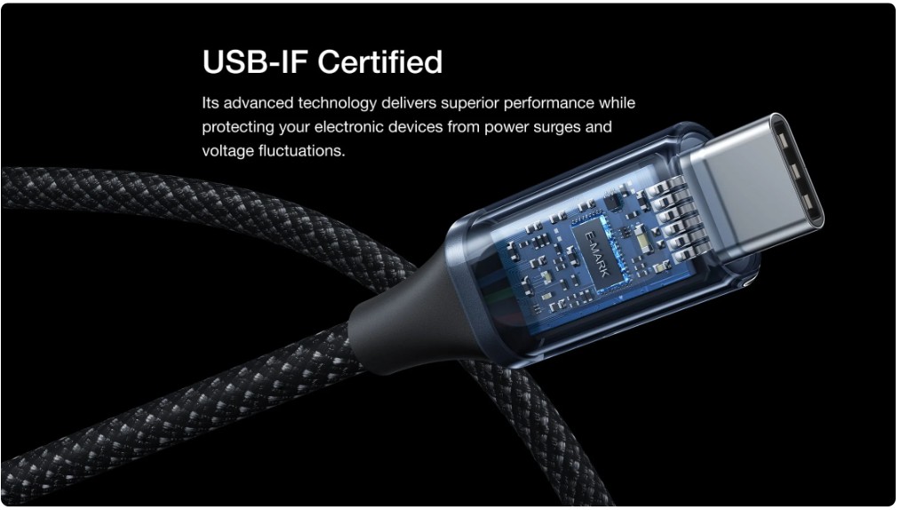 EcoFlow RAPID Pro USB-C to USB-C Cable (240 W, 1.8 m, Nylon Braided)