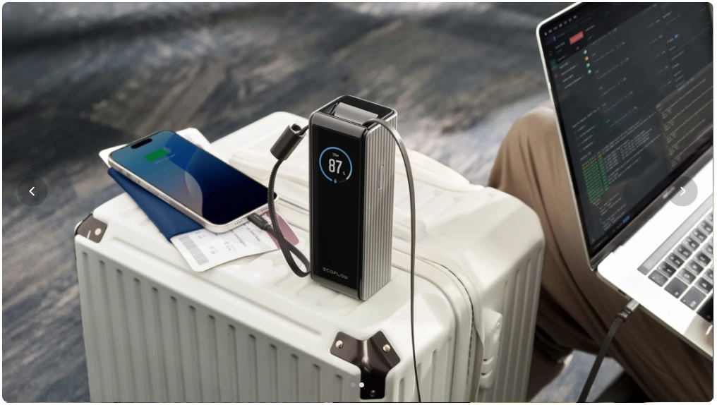 EcoFlow RAPID Power Bank 25,000mAh, 170W, Built-In Cables