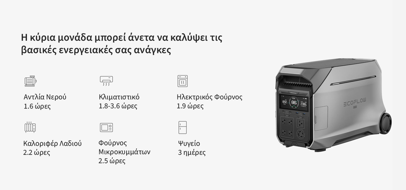 EcoFlow DELTA Pro 3 Smart Extra &Mu;&pi;&alpha;&tau;&alpha;&rho;ί&alpha;