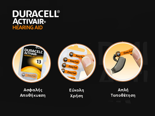 &Mu;&pi;&alpha;&tau;&alpha;&rho;ί&alpha; Duracell ActivAir &gamma;&iota;&alpha; &Alpha;&kappa;&omicron;&upsilon;&sigma;&tau;&iota;&kappa;ά &Beta;&alpha;&rho;&eta;&kappa;&omicron;ΐ&alpha;&sigmaf; DA312 6 &tau;&mu;&chi;